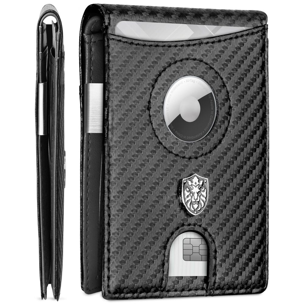 9017 Smart Wallet with Air Tag Holder & Clip - Minimalist Bifold RFID